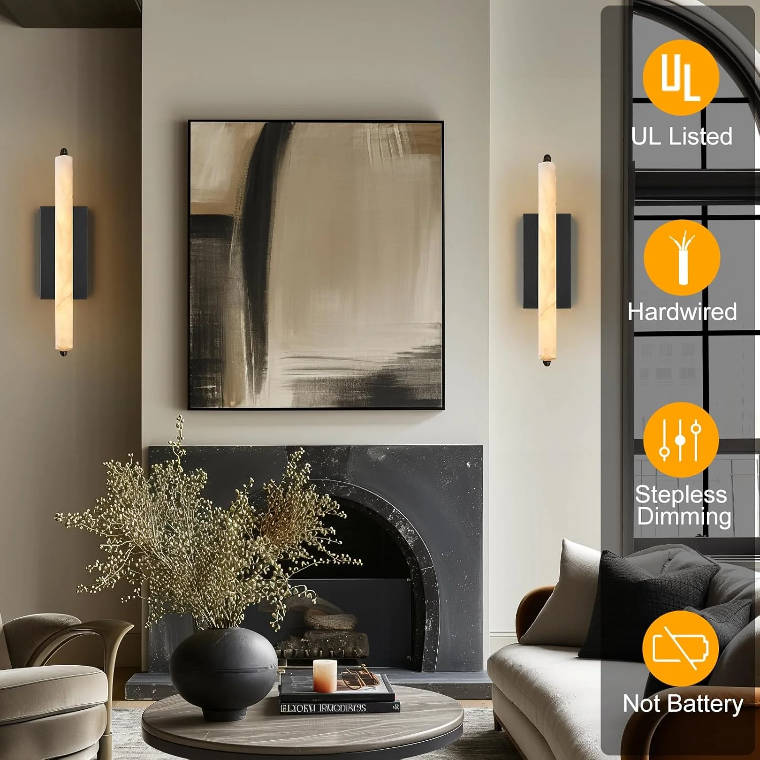 Elegant Alabaster Handcrafted Wall Sconce - Image 14