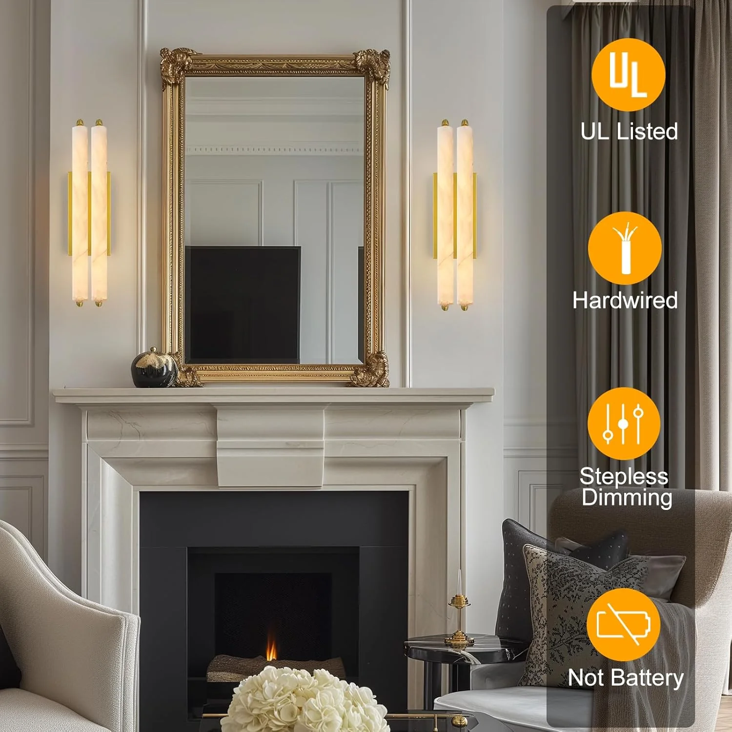 Elegant Alabaster Handcrafted Wall Sconce - Image 21
