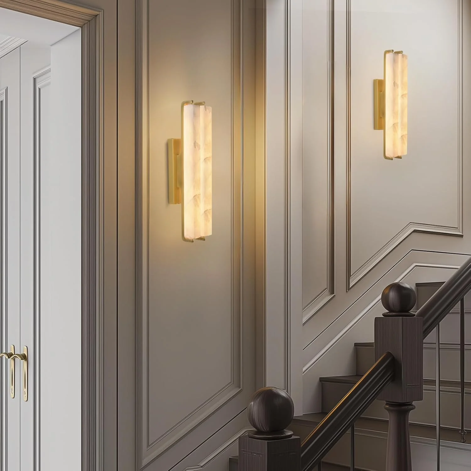 Elegant Alabaster Handcrafted Wall Sconce - Image 24