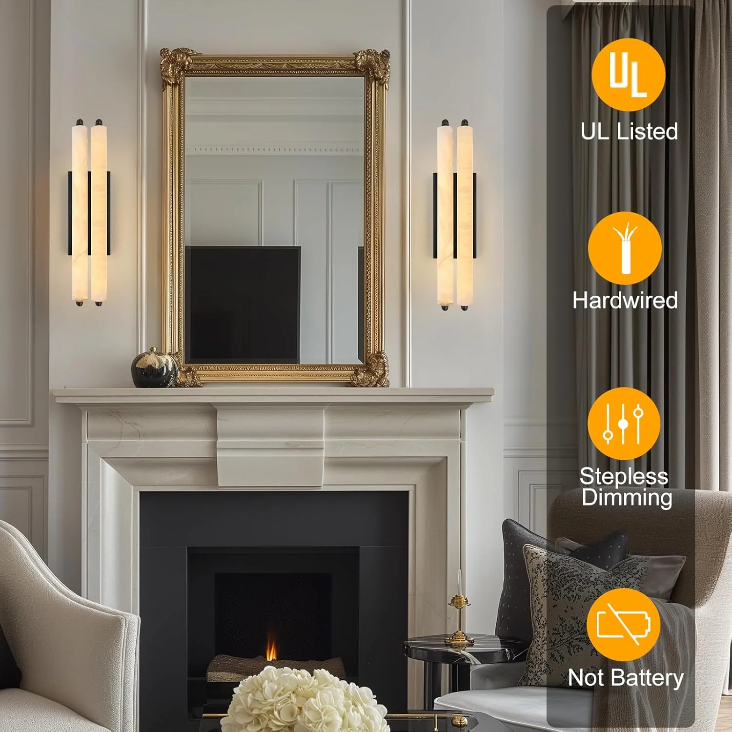 Elegant Alabaster Handcrafted Wall Sconce - Image 28