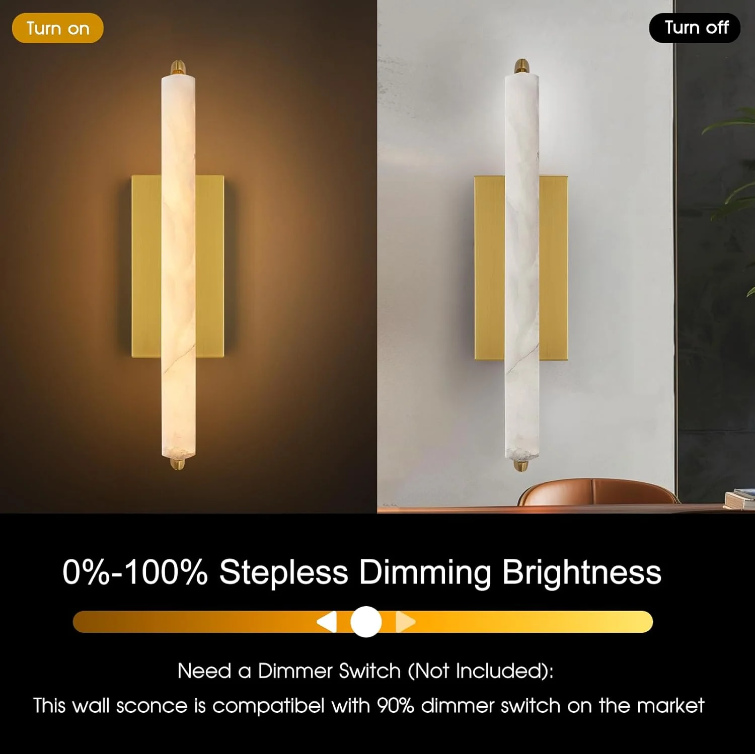 Elegant Alabaster Handcrafted Wall Sconce - Image 5
