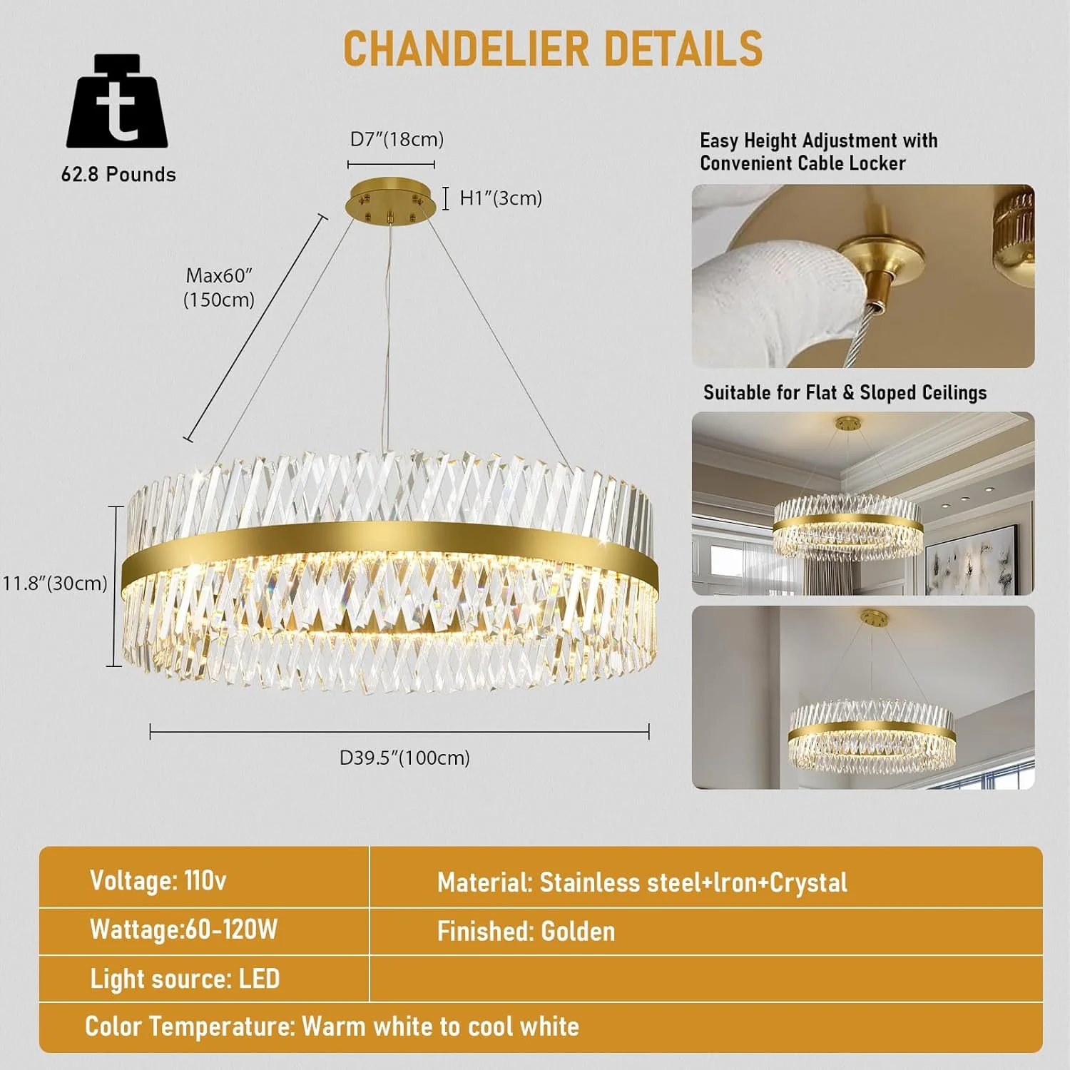 MDEGLYO Modern Crystal Chandelier - Image 15