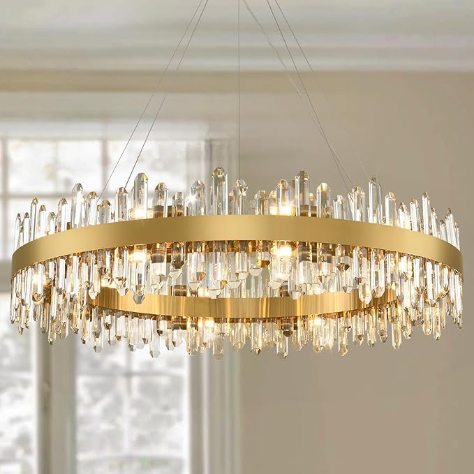 MDEGLYO Modern Crystal Round Chandelier - Image 11