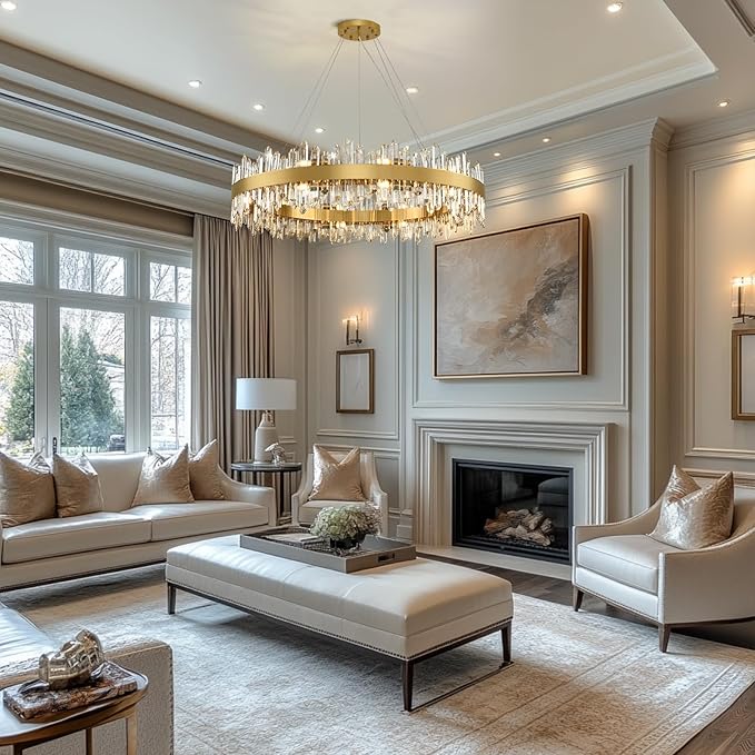 MDEGLYO Modern Crystal Round Chandelier - Image 12