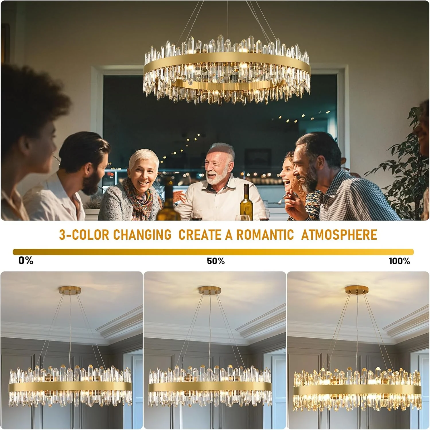MDEGLYO Modern Crystal Round Chandelier - Image 16