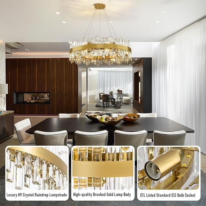 MDEGLYO Modern Crystal Round Chandelier - Image 18
