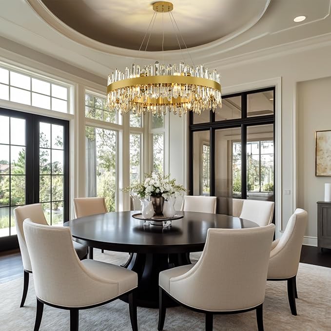 MDEGLYO Modern Crystal Round Chandelier - Image 19