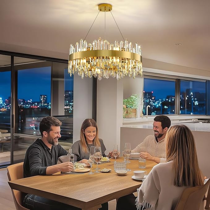 MDEGLYO Modern Crystal Round Chandelier - Image 3