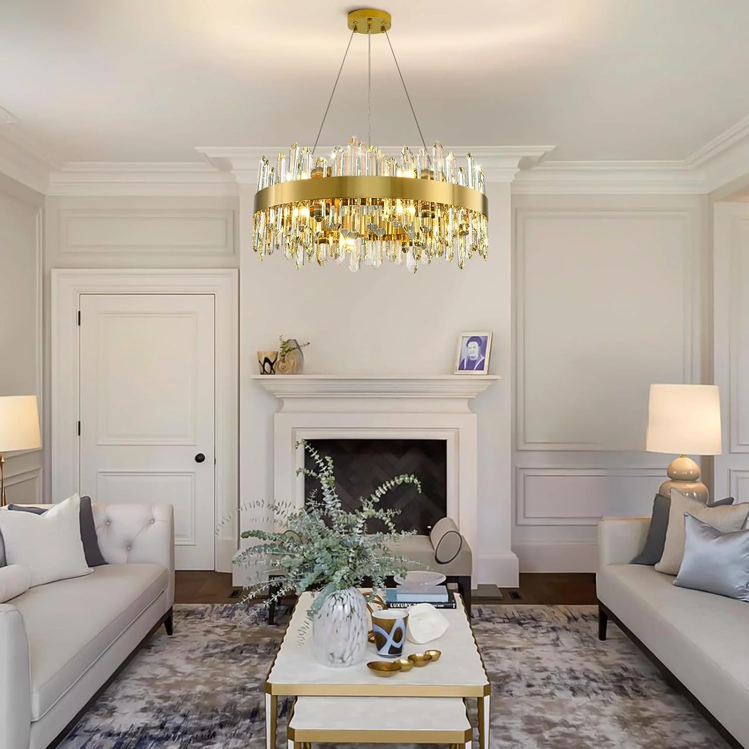 MDEGLYO Modern Crystal Round Chandelier - Image 8