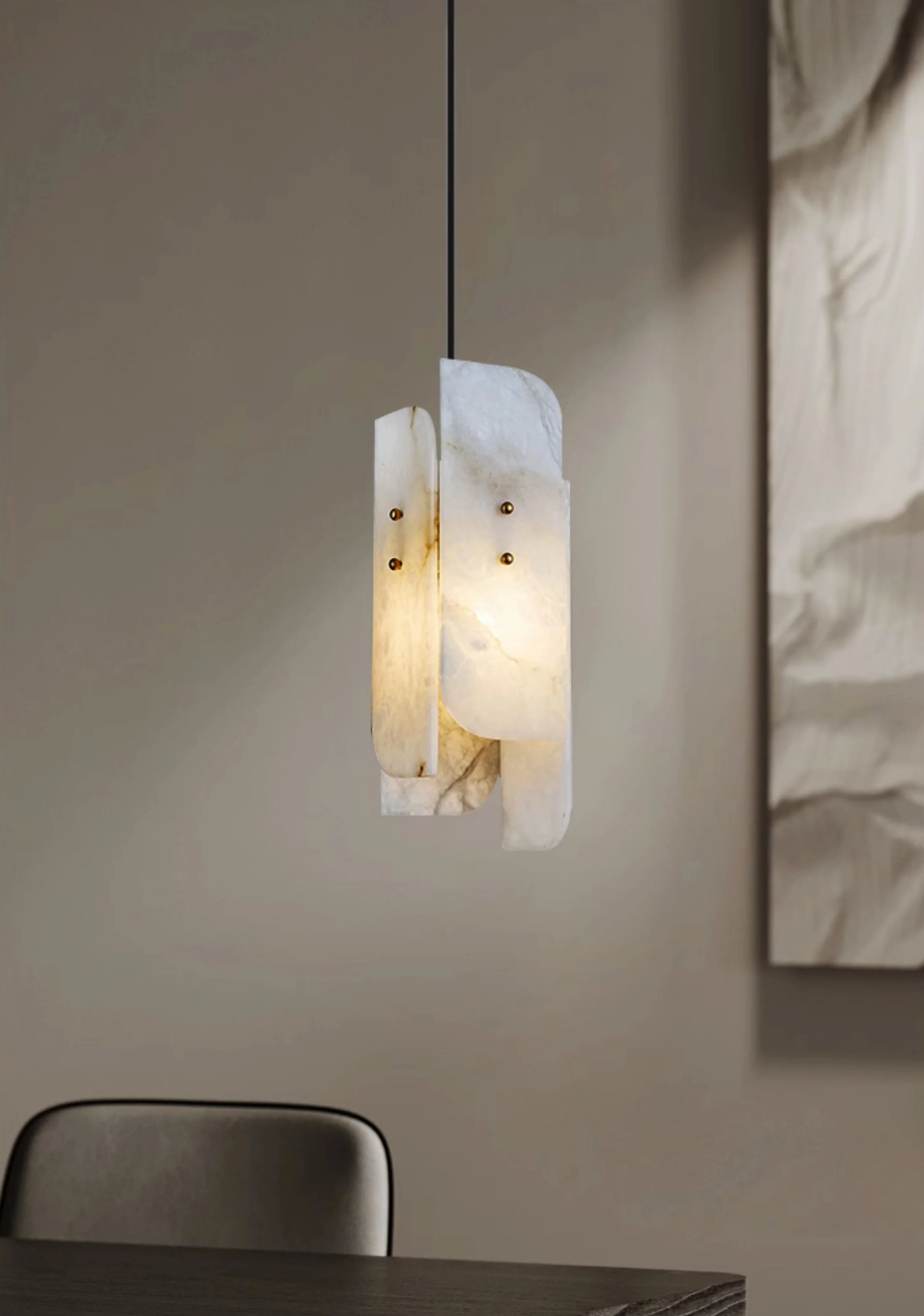 Megalith Mini Alabaster Pendant Light - Image 7
