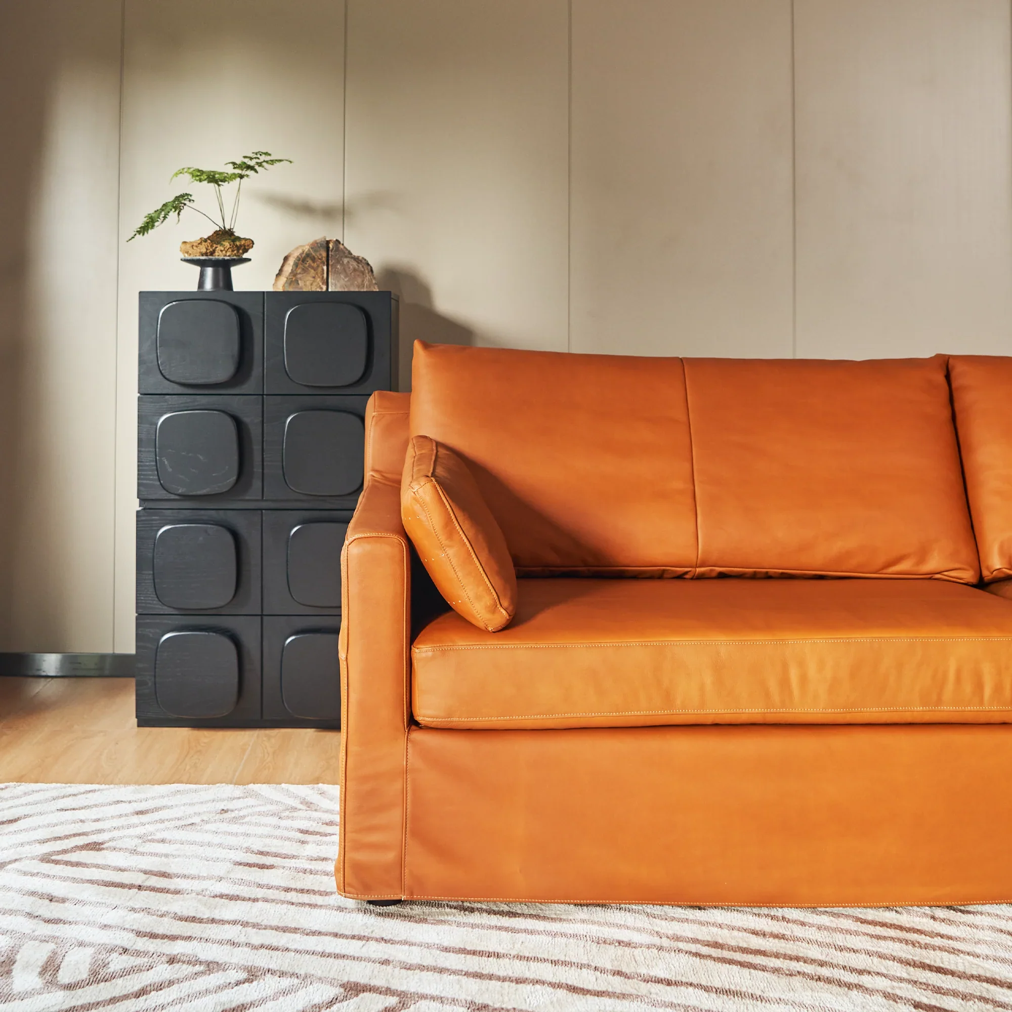 Mercury Warm Cognac Sofa 95" - Image 7