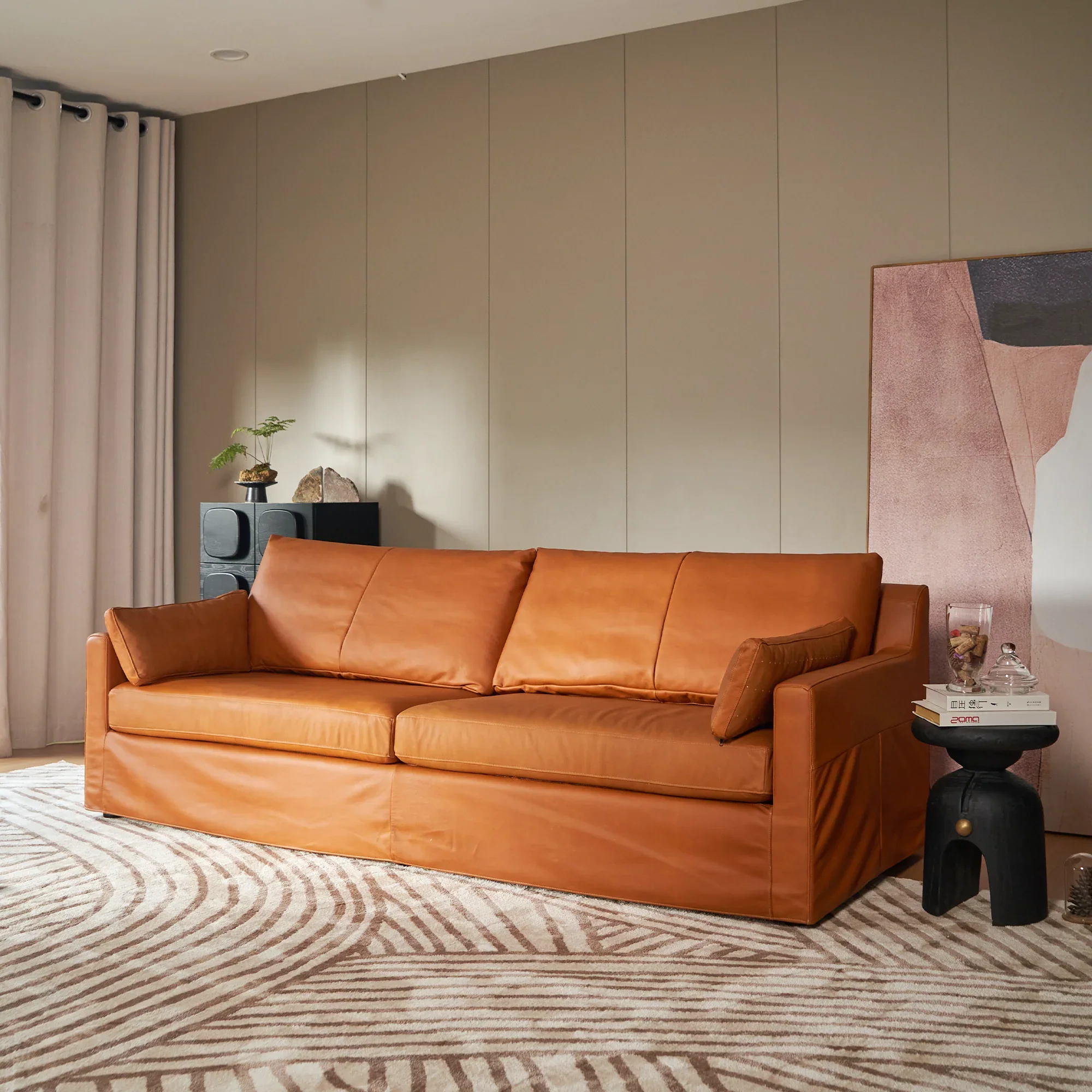 Mercury Warm Cognac Sofa 95" - Image 8