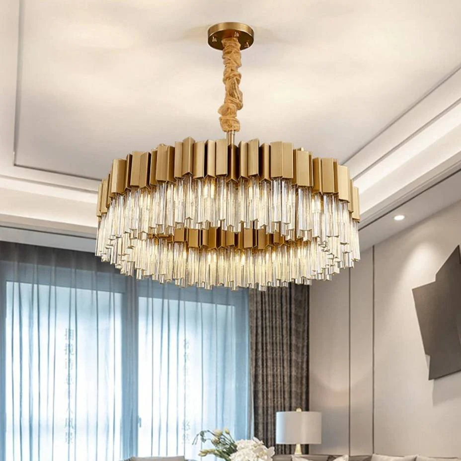 Milano Brushed Gold Crystal Chandelier - Image 2