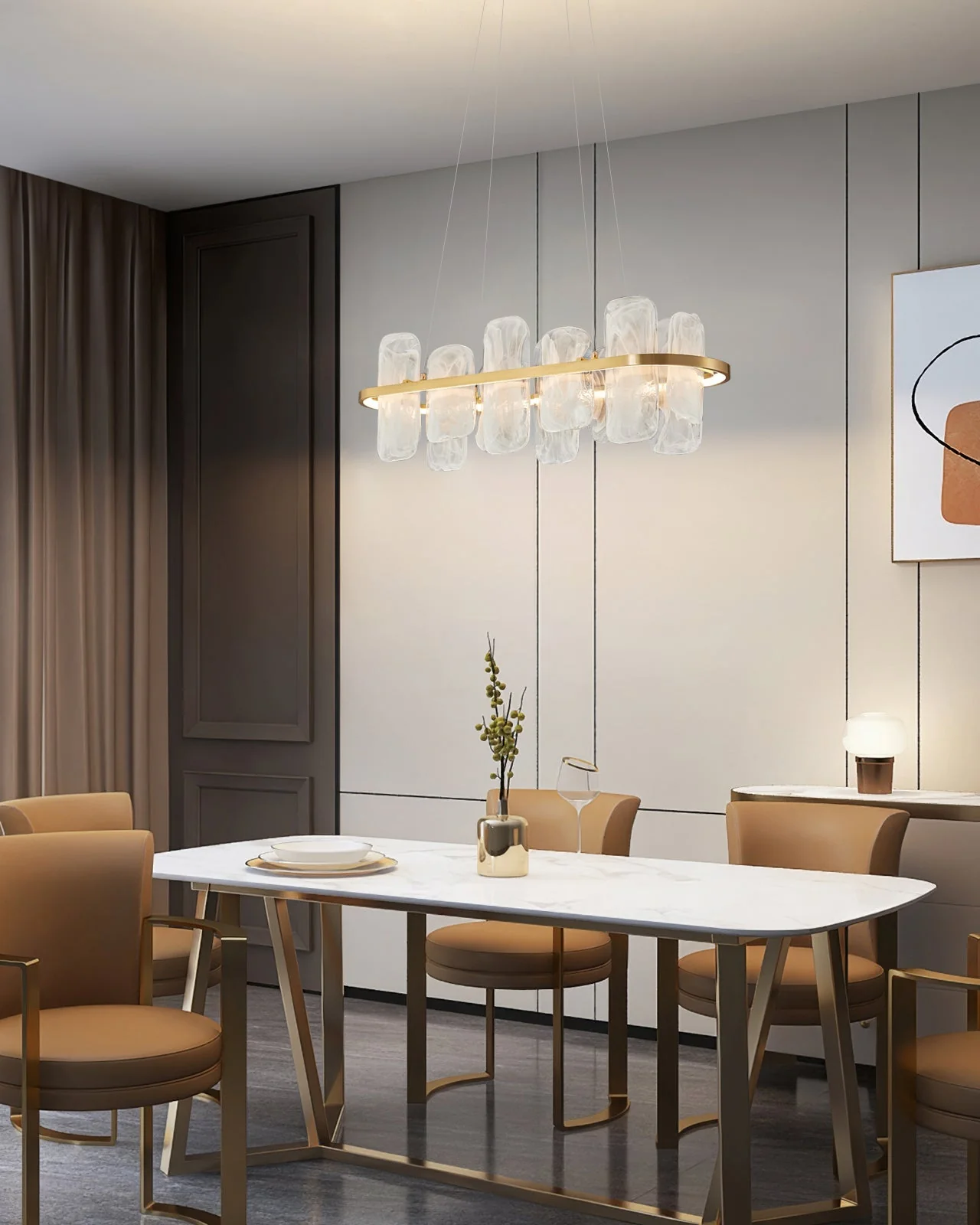 Mille Long Glass Chandelier - Image 11