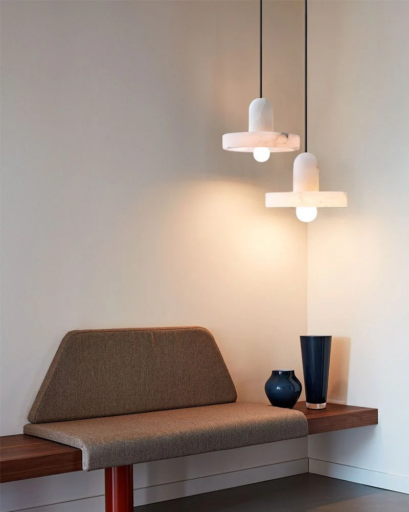 White Alabaster Kitchen Island Pendant Lamp - Image 10