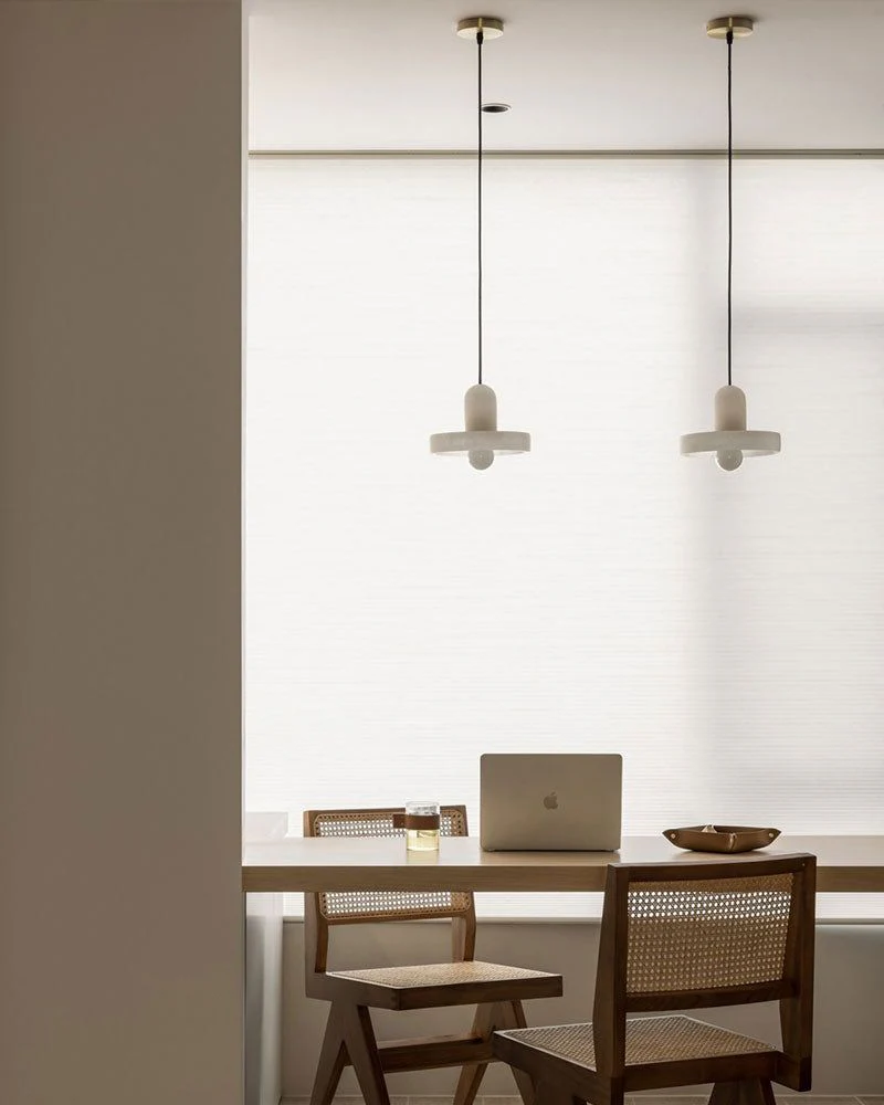 White Alabaster Kitchen Island Pendant Lamp - Image 3