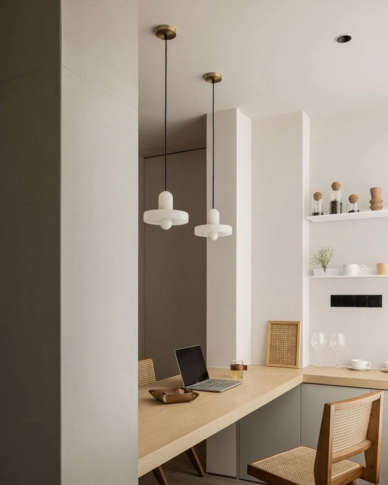 White Alabaster Kitchen Island Pendant Lamp - Image 4
