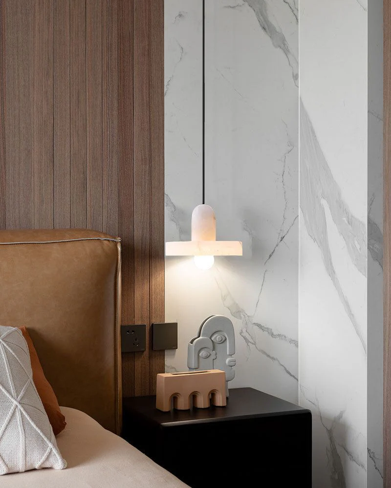 White Alabaster Kitchen Island Pendant Lamp - Image 9