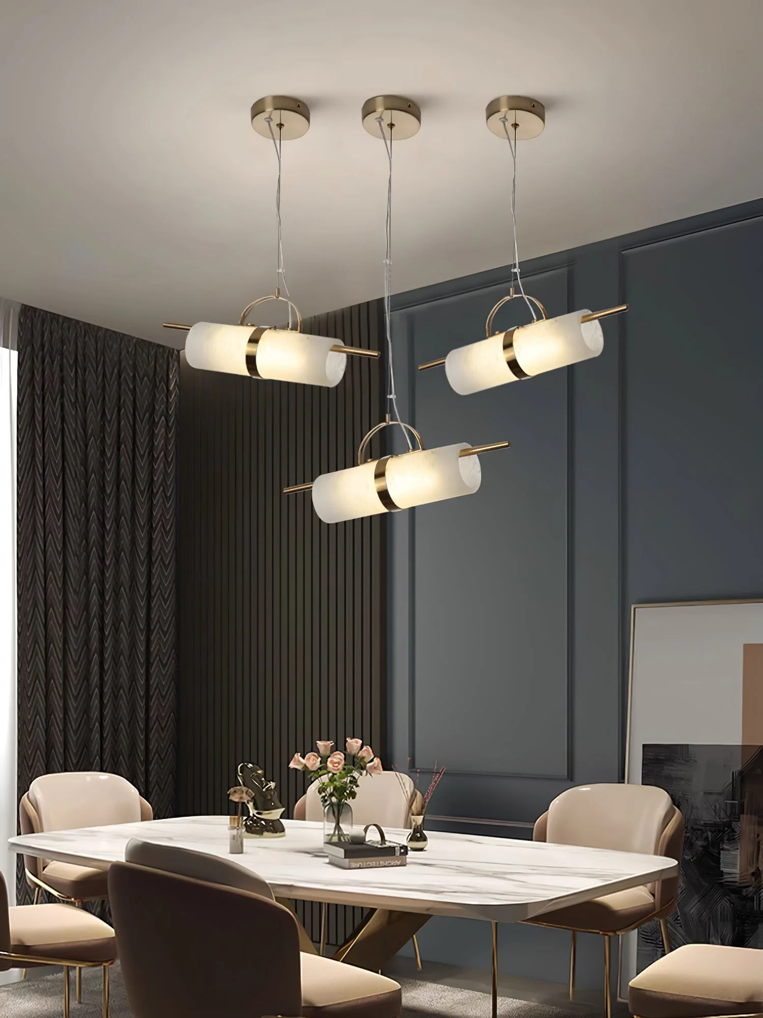 Mini Cylindrical Alabaster Pendant Light - Image 10