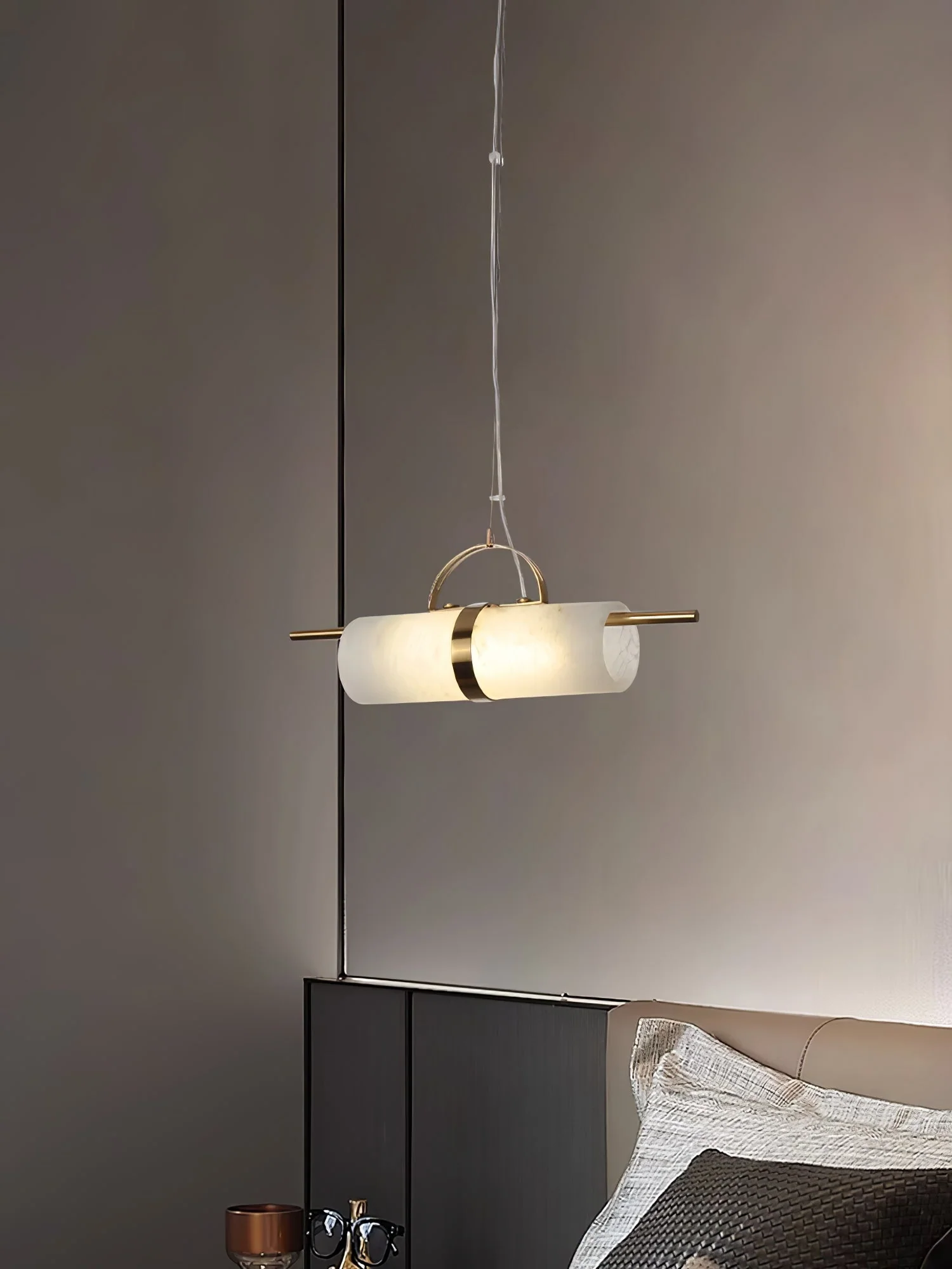Mini Cylindrical Alabaster Pendant Light - Image 11