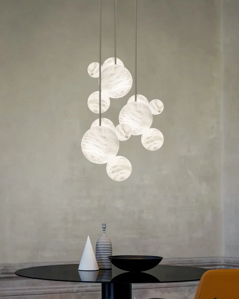 Minimalist Antique Alabaster Cluster Pendant Light Fixtures 6" Wide - Image 10