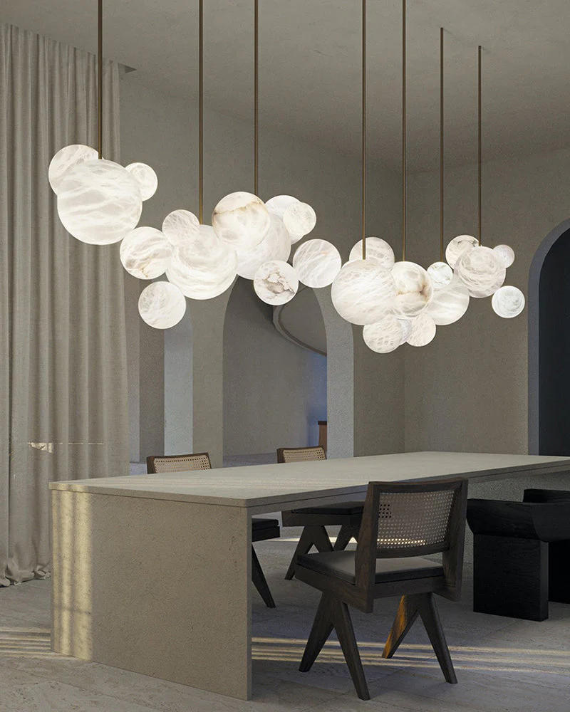 Minimalist Antique Alabaster Cluster Pendant Light Fixtures 6" Wide - Image 16