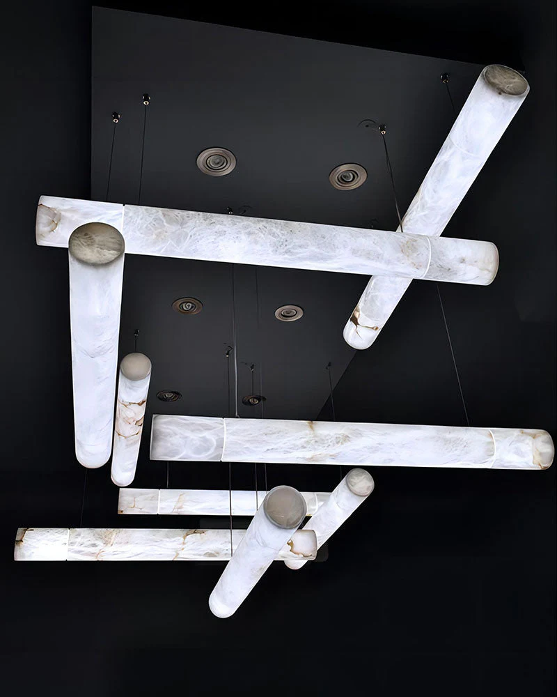 Minimalist Long Cord Ceiling Pendant Alabaster Lighting - Image 20