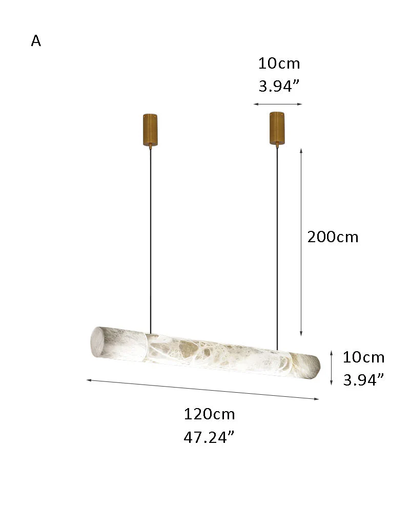 Minimalist Long Cord Ceiling Pendant Alabaster Lighting - Image 21