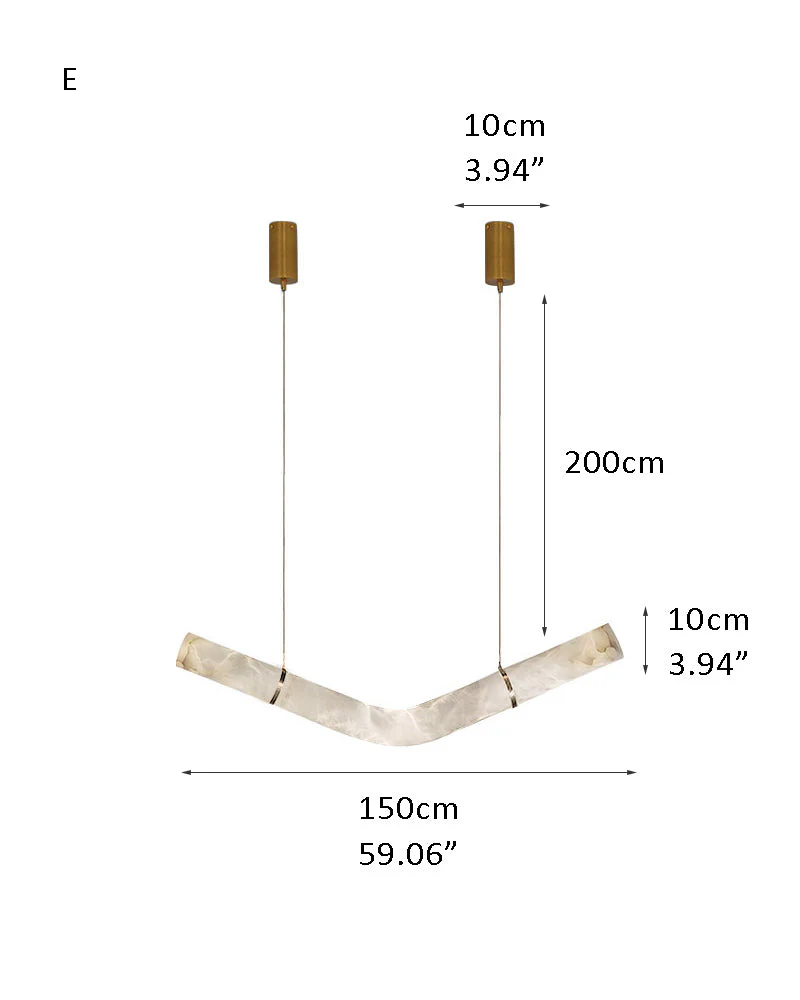Minimalist Long Cord Ceiling Pendant Alabaster Lighting - Image 22