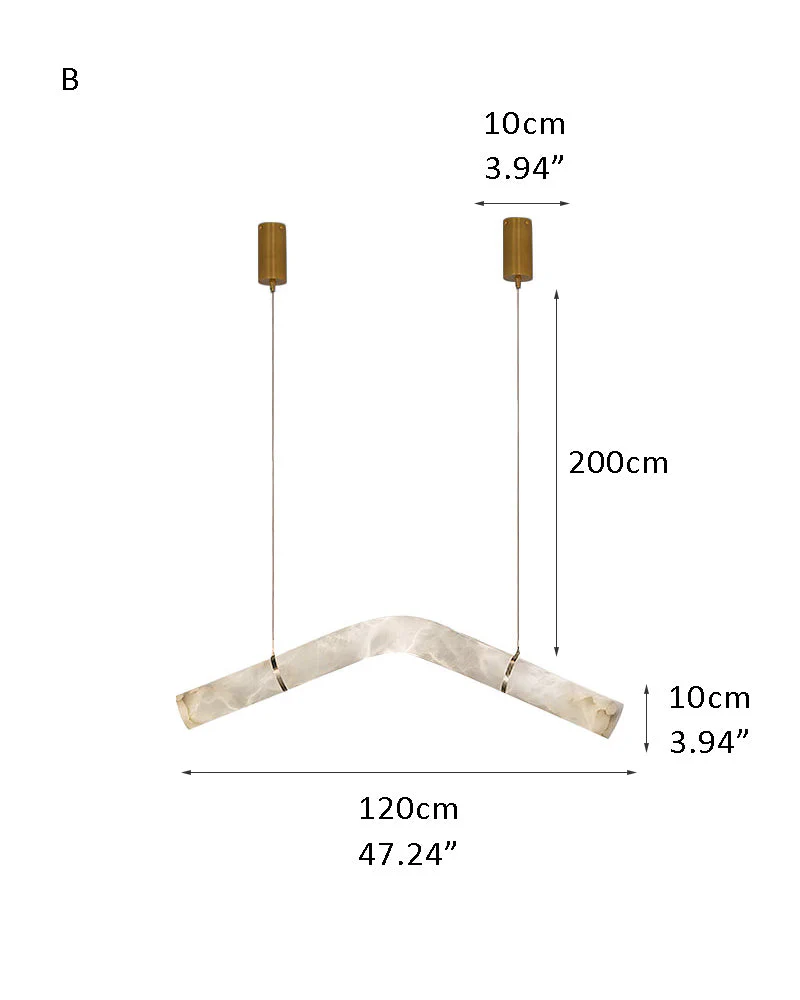 Minimalist Long Cord Ceiling Pendant Alabaster Lighting - Image 24