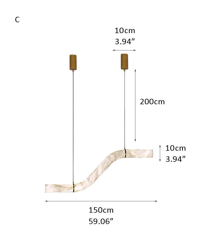 Minimalist Long Cord Ceiling Pendant Alabaster Lighting - Image 27