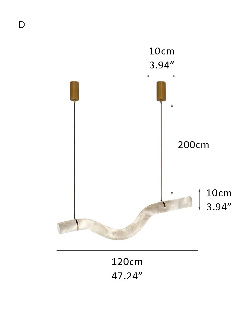 Minimalist Long Cord Ceiling Pendant Alabaster Lighting - Image 28