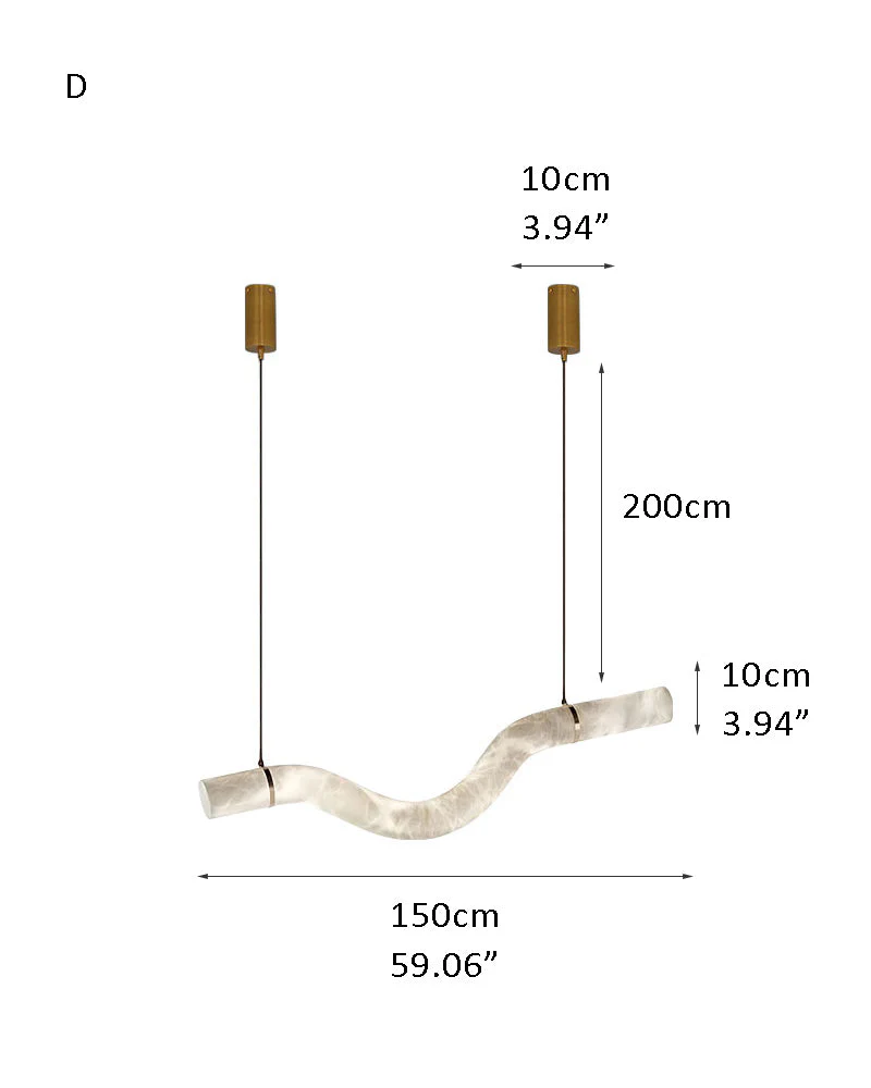 Minimalist Long Cord Ceiling Pendant Alabaster Lighting - Image 29