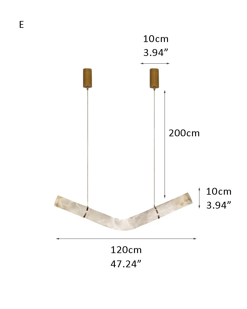 Minimalist Long Cord Ceiling Pendant Alabaster Lighting - Image 30