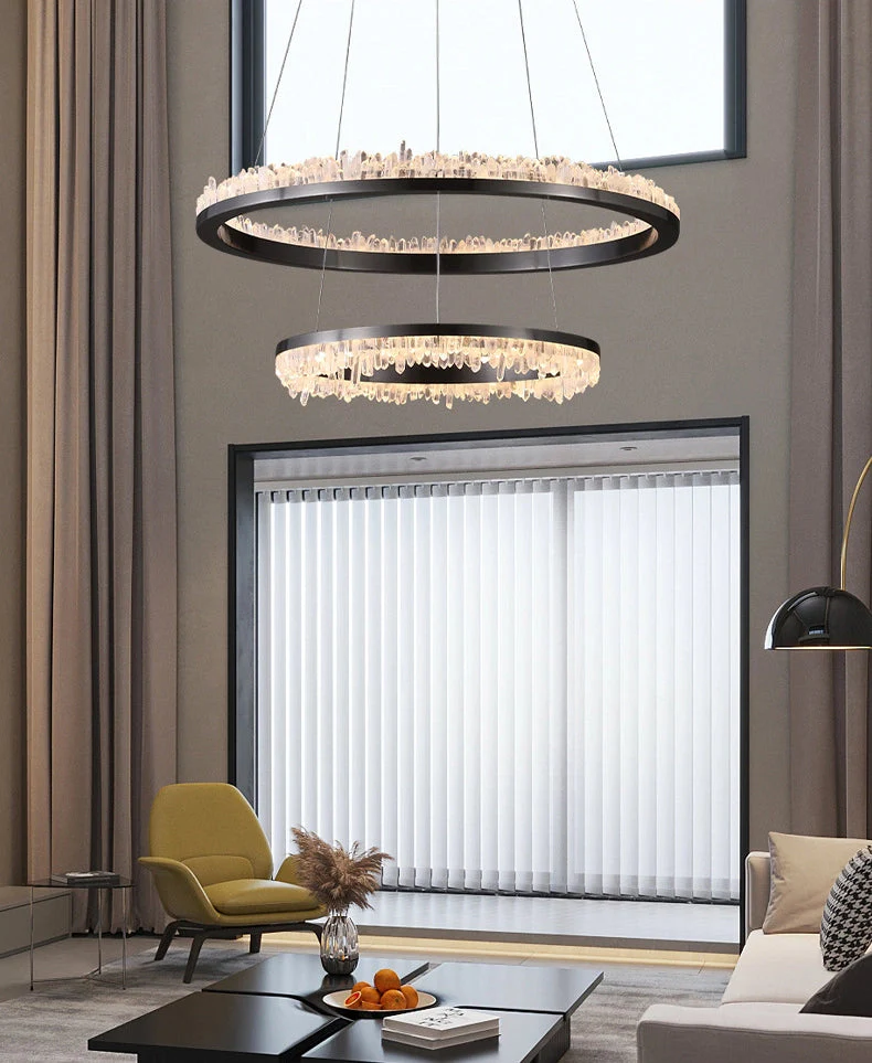 Minimalistic Crystal Quartz LED Chandelier - Image 17