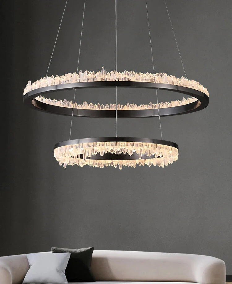 Minimalistic Crystal Quartz LED Chandelier - Image 19