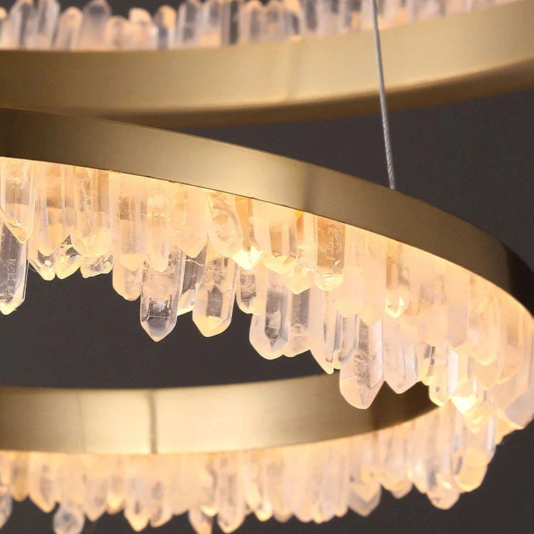 Minimalistic Crystal Quartz LED Chandelier - Image 21
