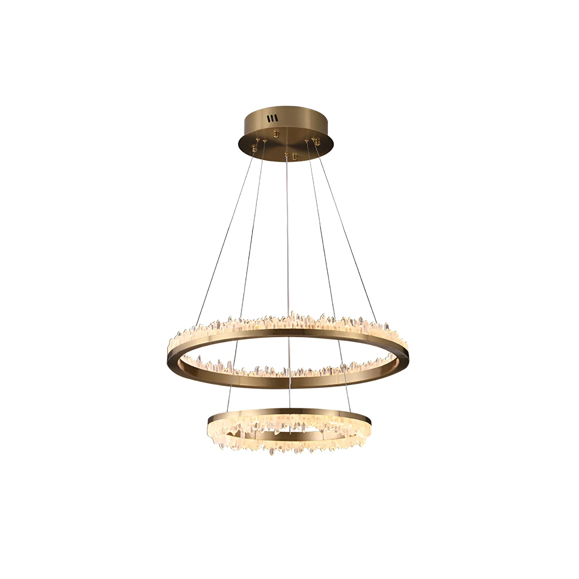 Minimalistic Crystal Quartz LED Chandelier - Image 25