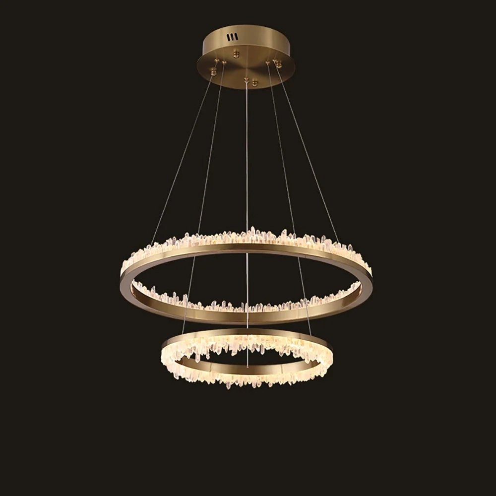 Minimalistic Crystal Quartz LED Chandelier - Image 27
