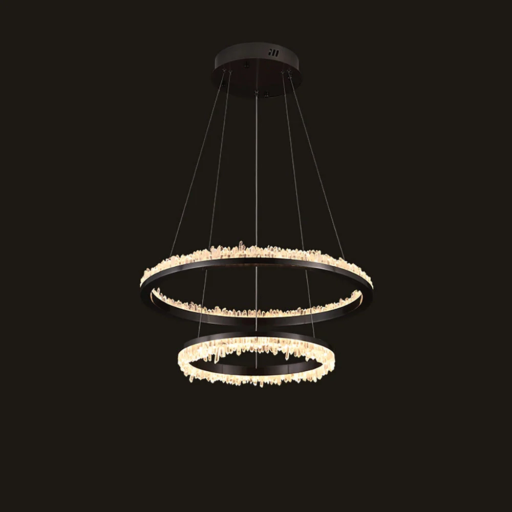 Minimalistic Crystal Quartz LED Chandelier - Image 28