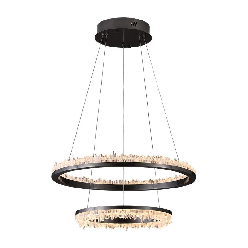 Minimalistic Crystal Quartz LED Chandelier - Image 30