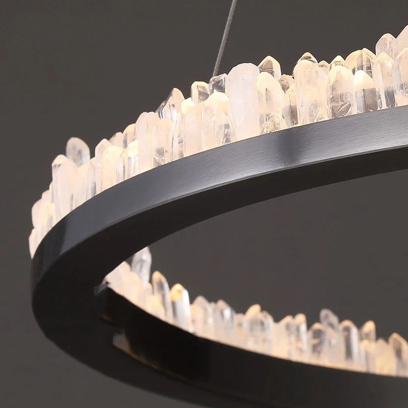 Minimalistic Crystal Quartz LED Chandelier - Image 7