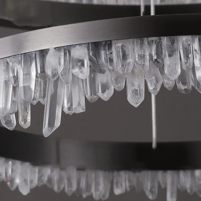Minimalistic Crystal Quartz LED Chandelier - Image 8
