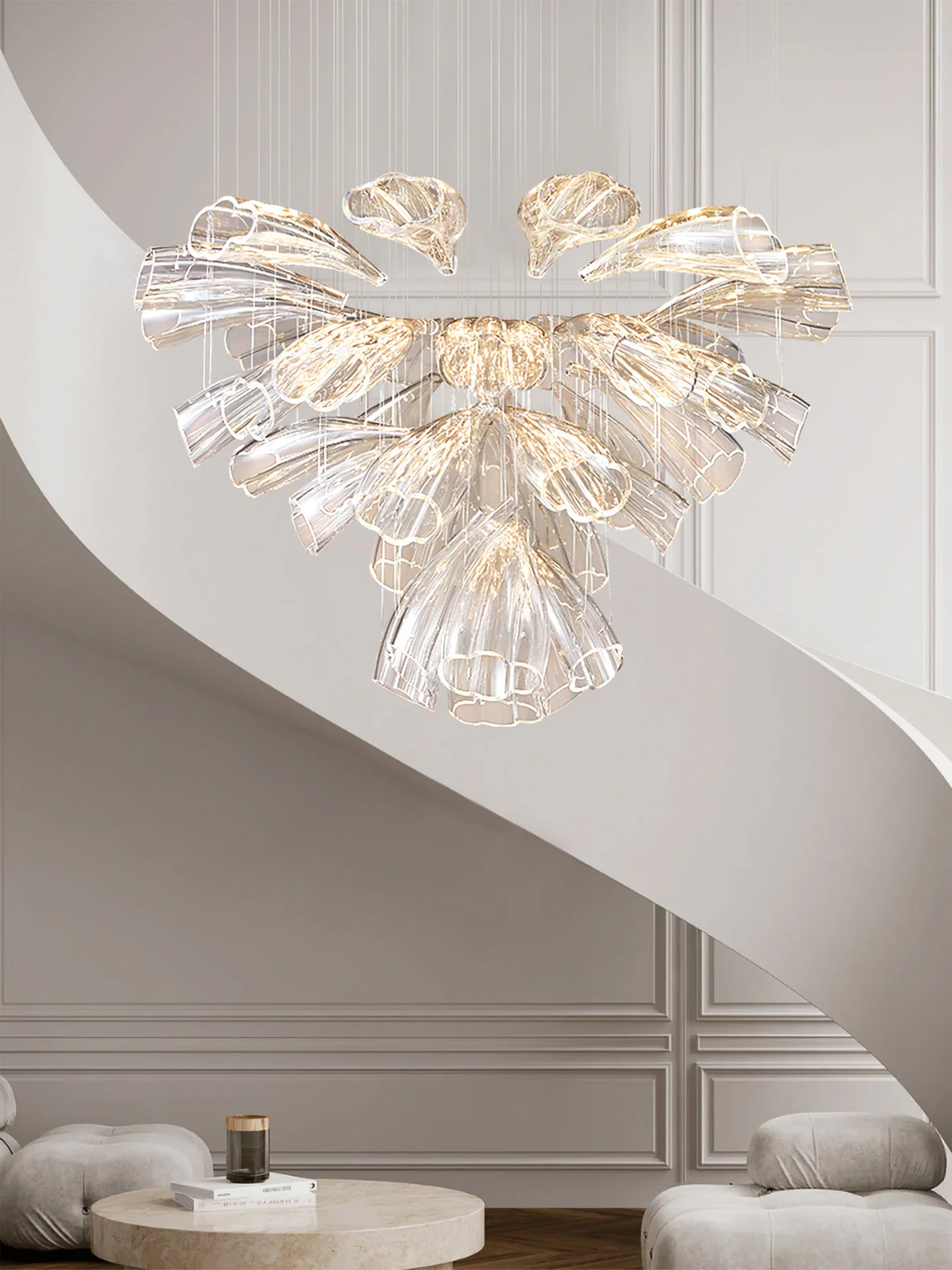 Glass Lotus Chandelier - Image 17