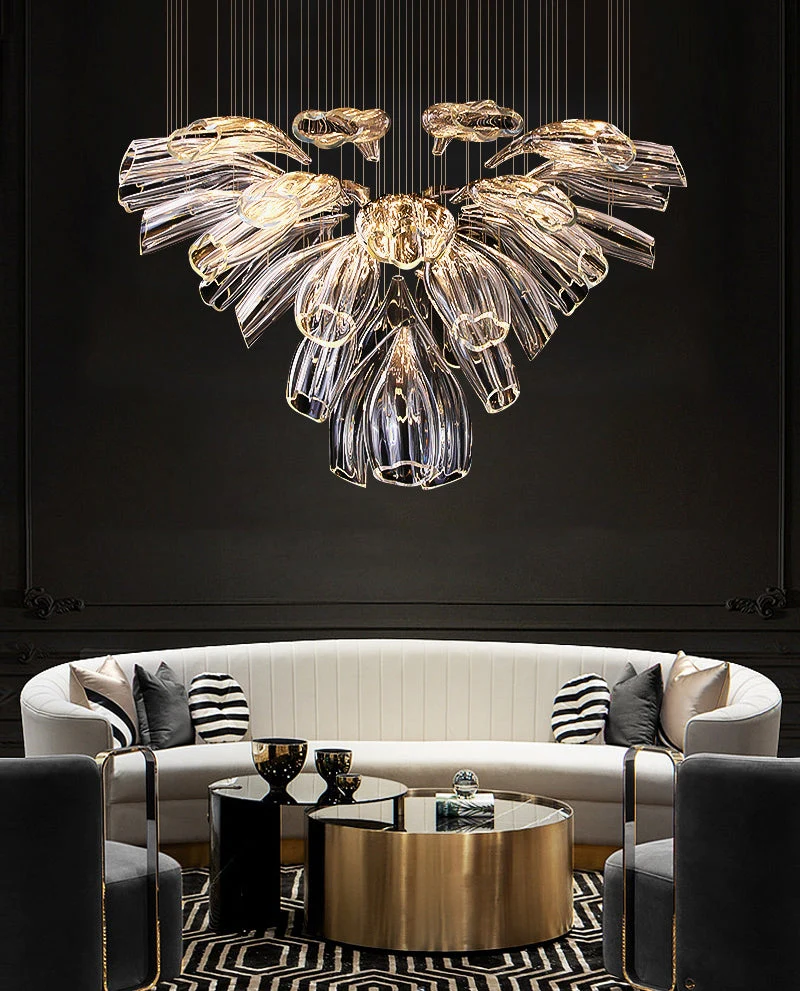 Glass Lotus Chandelier - Image 2