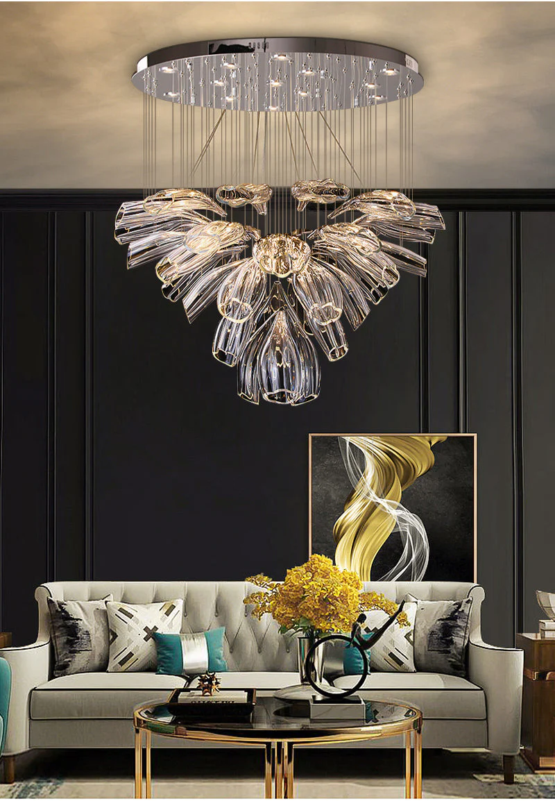 Glass Lotus Chandelier - Image 5