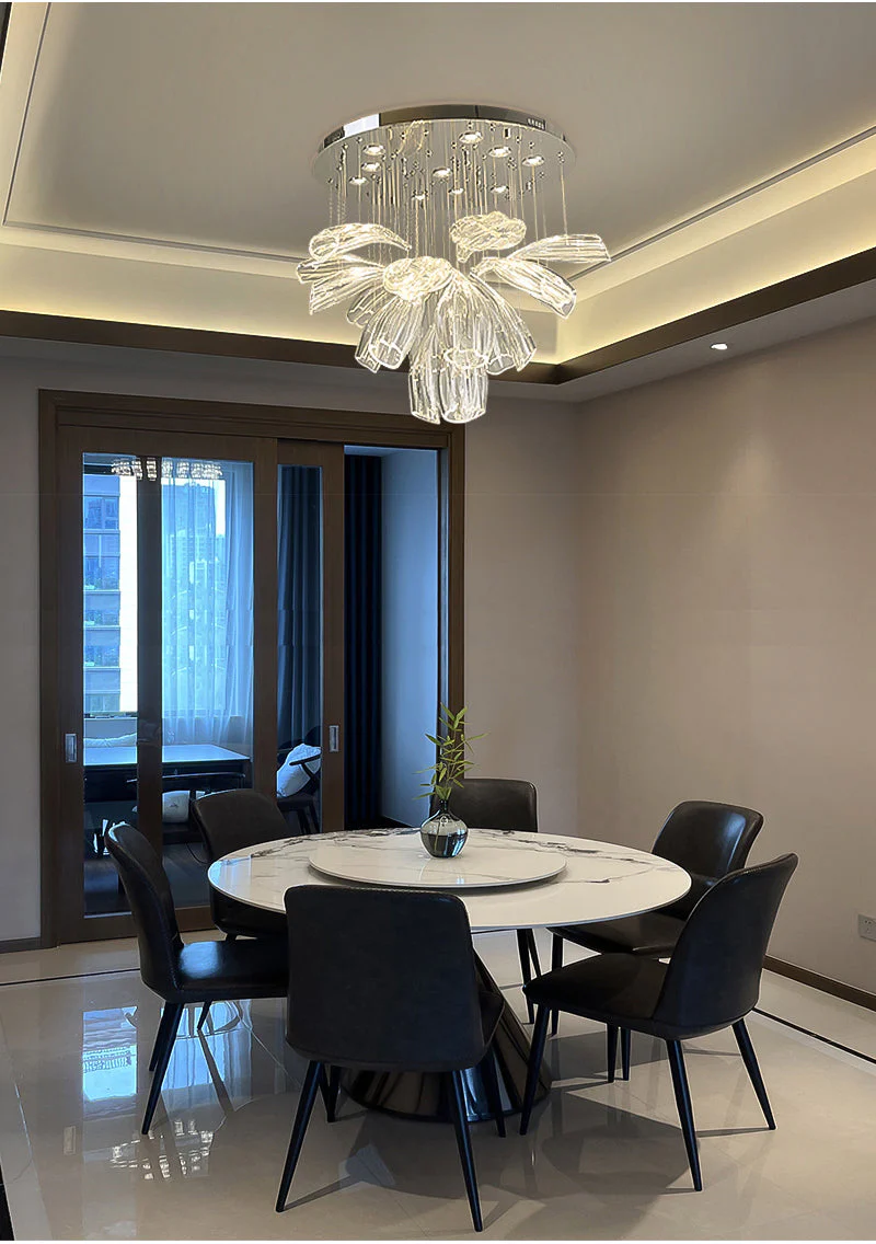 Glass Lotus Chandelier - Image 8