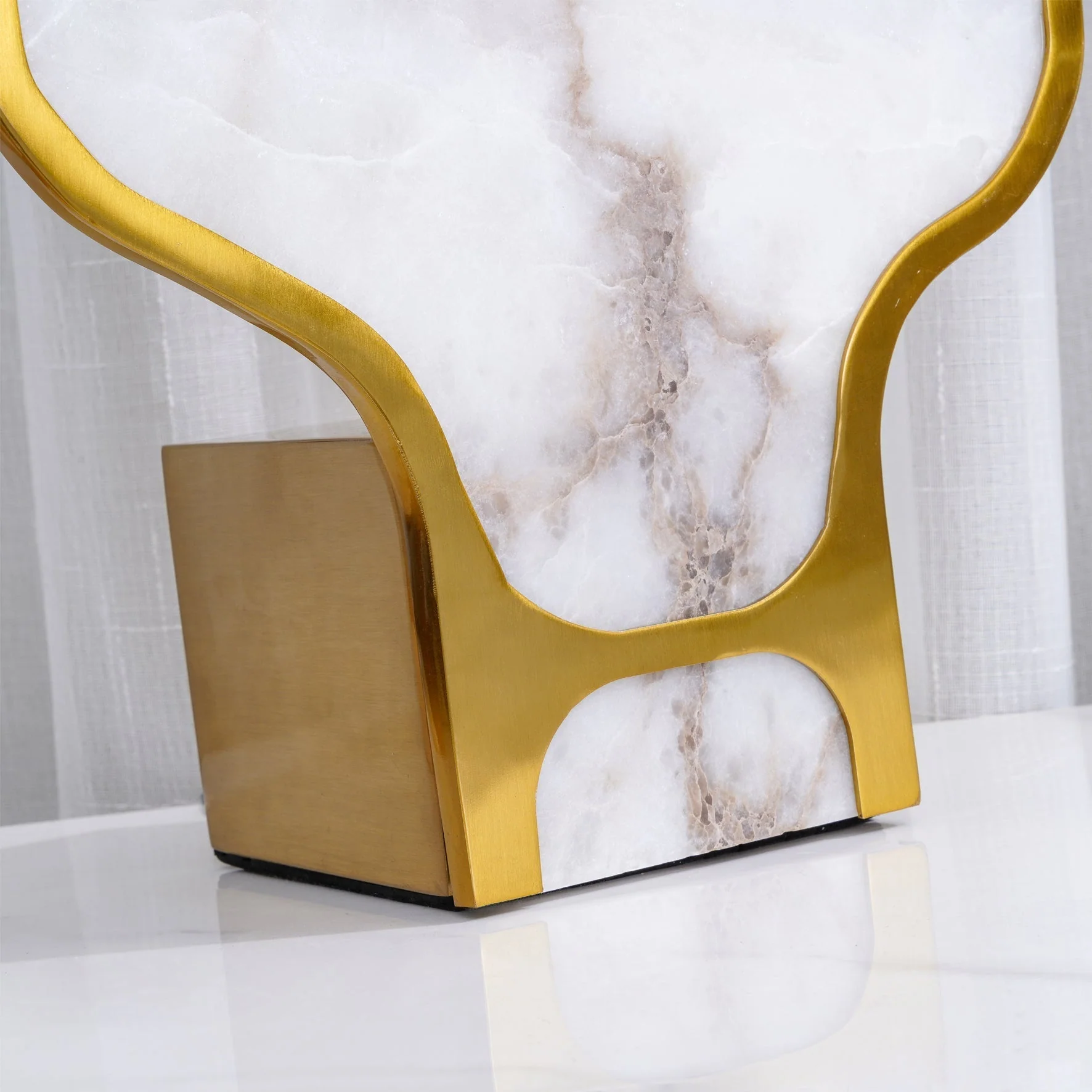 Modern Alabaster And Brass Table Lamp - Image 3