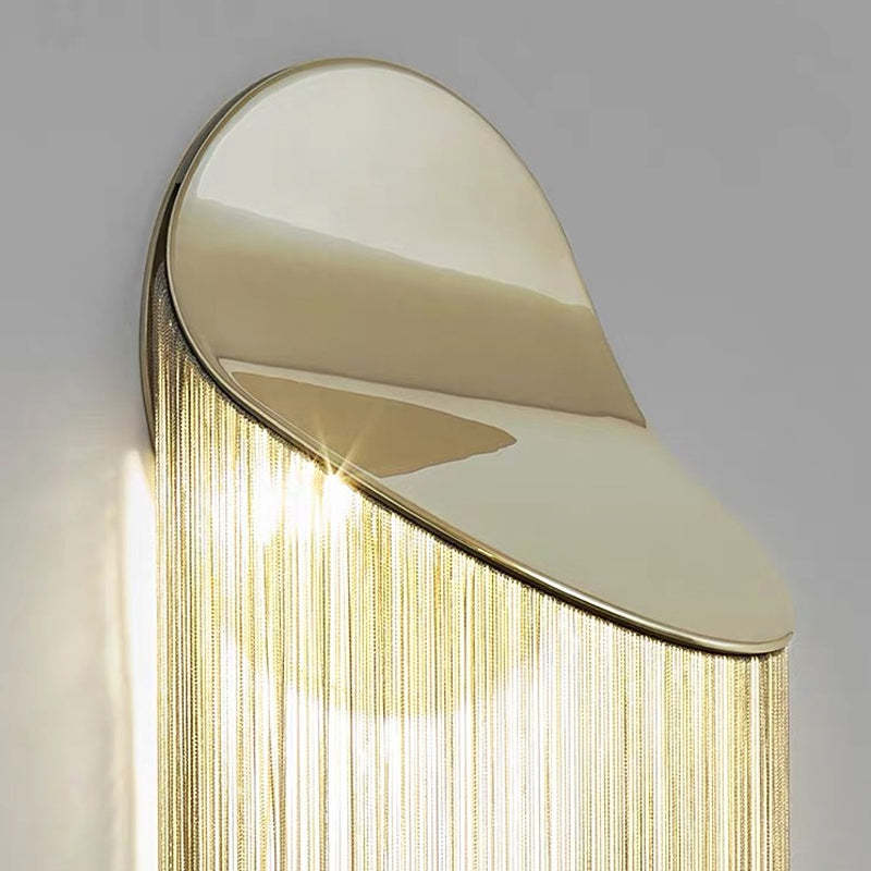 Modern Arcs Chain Tassel Wall Sconce - Image 10