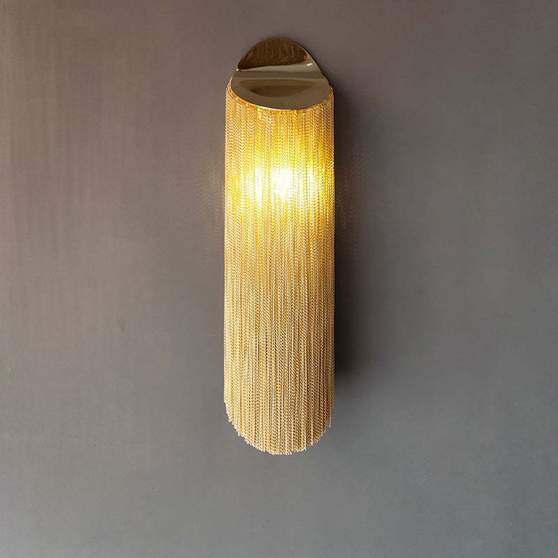 Modern Arcs Chain Tassel Wall Sconce - Image 2